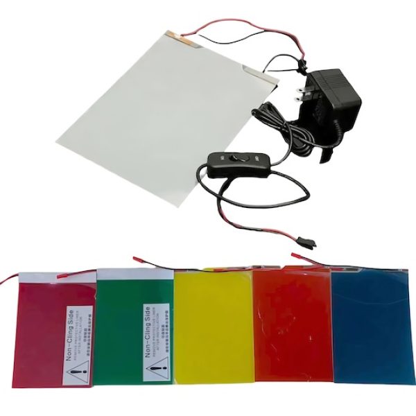 PDLC smart film sample kit with power supply switcher and color options for switchable glass manufacturer